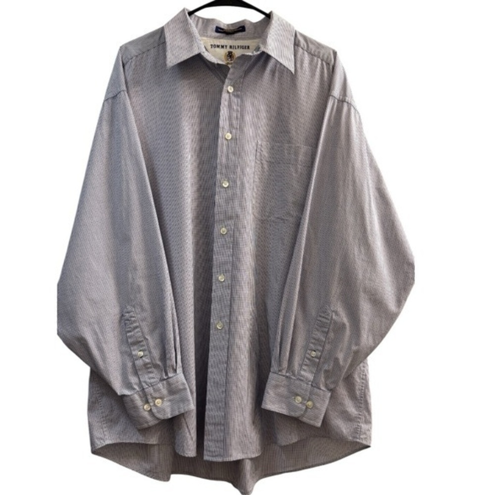 Tommy Hilfiger Crest Logo Vintage Button Down Shirt Size 17 L/XL